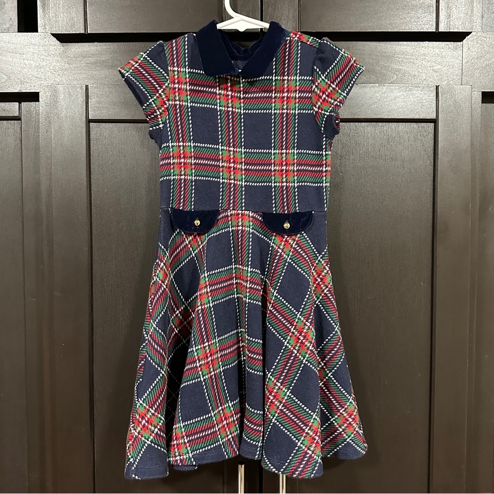 Janie and Jack Navy Plaid Kids Formal Dress